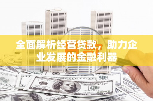 延吉全面解析经营贷款，助力企业发展的金融利器