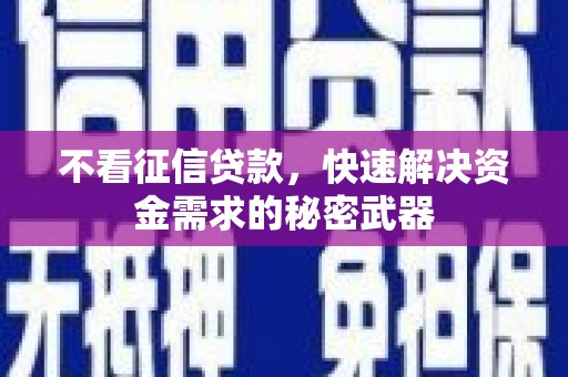 延吉不看征信贷款，快速解决资金需求的秘密武器
