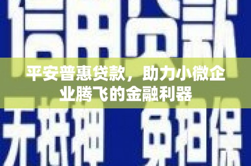 延吉平安普惠贷款，助力小微企业腾飞的金融利器