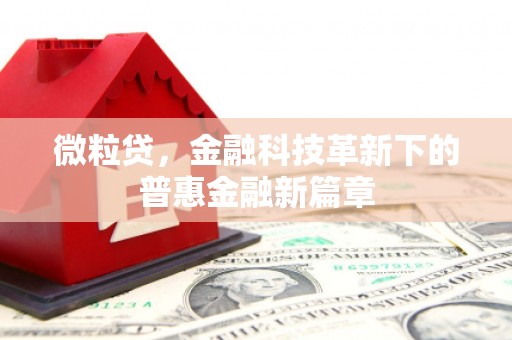 延吉微粒贷，金融科技革新下的普惠金融新篇章