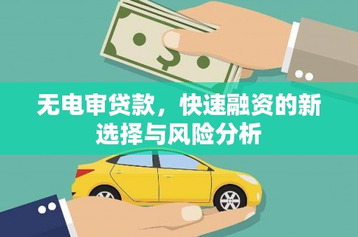 延吉无电审贷款，快速融资的新选择与风险分析