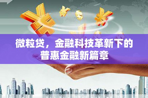 延吉微粒贷，金融科技革新下的普惠金融新篇章