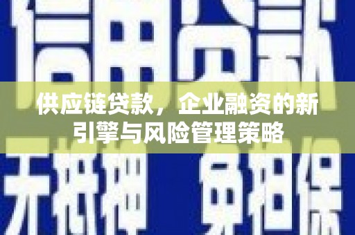 延吉供应链贷款，企业融资的新引擎与风险管理策略