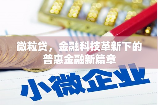 延吉微粒贷，金融科技革新下的普惠金融新篇章